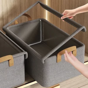 Steel Frame Folding Storage Boxes Dust-proof Moisture-proof Clothes Trousers Socks Home Organization Drawer Wardrobe Storage Box