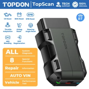 TOPDON Topscan Lite OBD2 Bluetooth Car Diagnostic Scanner Tool 28 Reset Functions Wireless Full System Code Reader Active Test