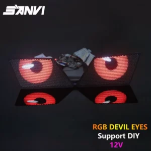 SANVI 12v RGB Devil Eyes Lights DIY with Loy Eyes APP Control Sceen Panel for Car Backpack Bluetooth Control Eyes Accessories